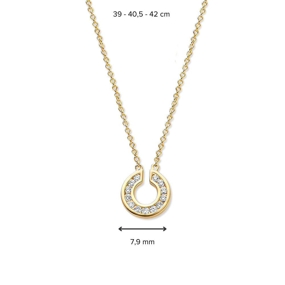 Geelgouden Collier met Diamant - 14 Karaat Elegantie