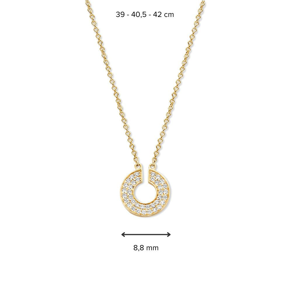 Geelgouden Collier met Diamant - 14 Karaat Tijdloze Luxe