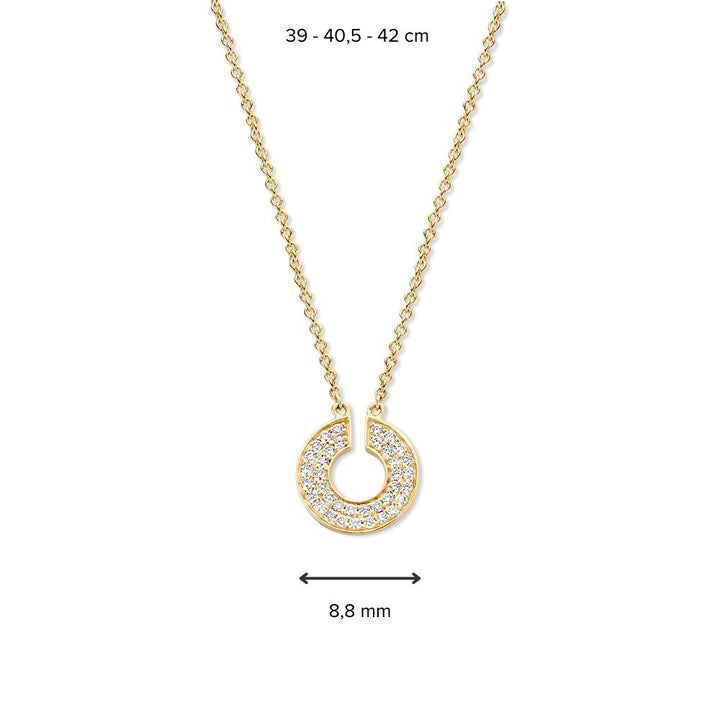 Geelgouden Collier met Diamant - 14 Karaat Tijdloze Luxe