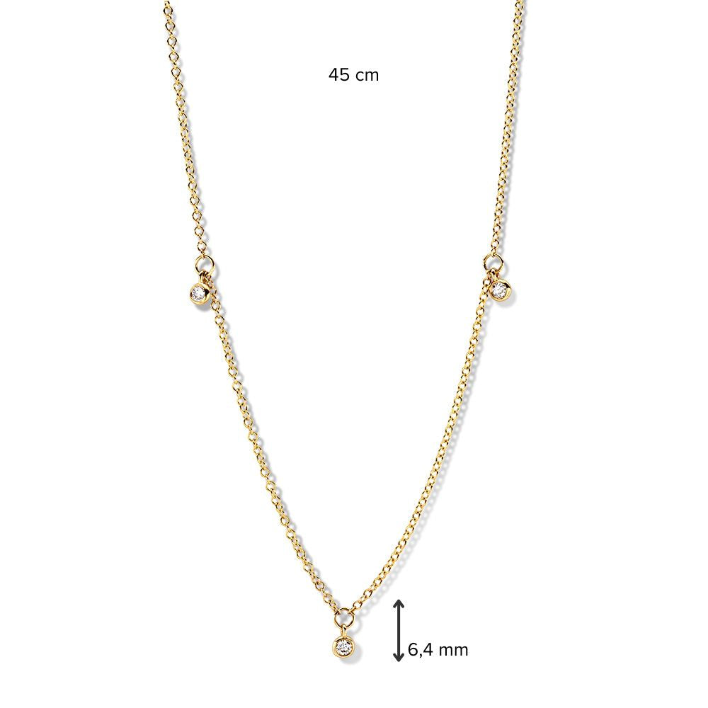 Geelgouden Collier met Diamant - 14 Karaat Tijdloze Elegantie