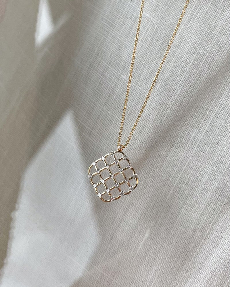 Geelgouden Collier met Diamanten Hanger – 14 karaat Goud & 0,22 crt