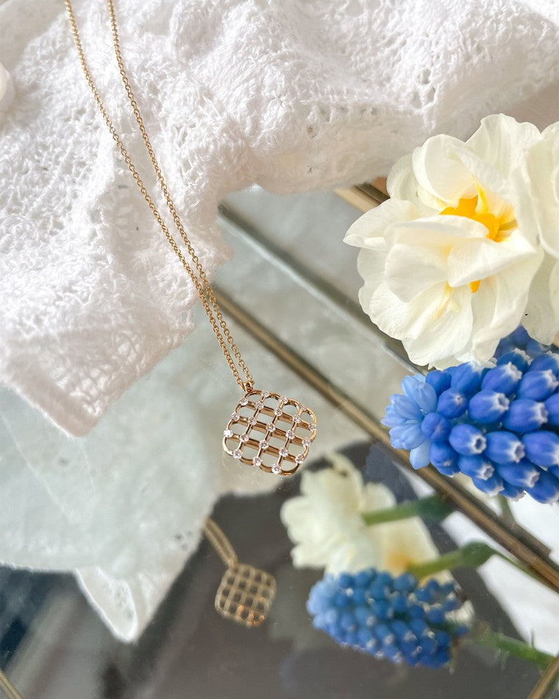 Geelgouden Collier met Diamanten Hanger – 14 karaat Goud & 0,22 crt