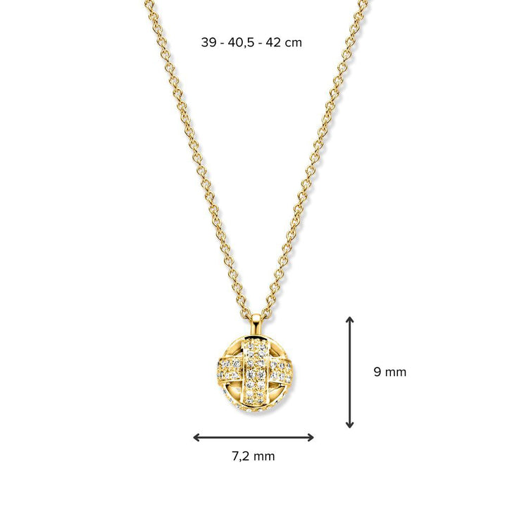 Geelgouden Collier met Diamant Liefdesknoop – 14 karaat Goud & 0,23 crt