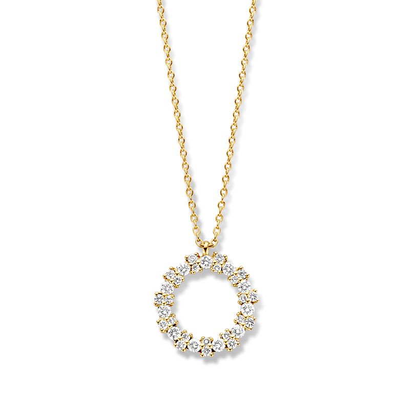 Geelgouden Collier met Diamanten Hanger – 14 Karaat Goud & 0,28 crt Briljanten