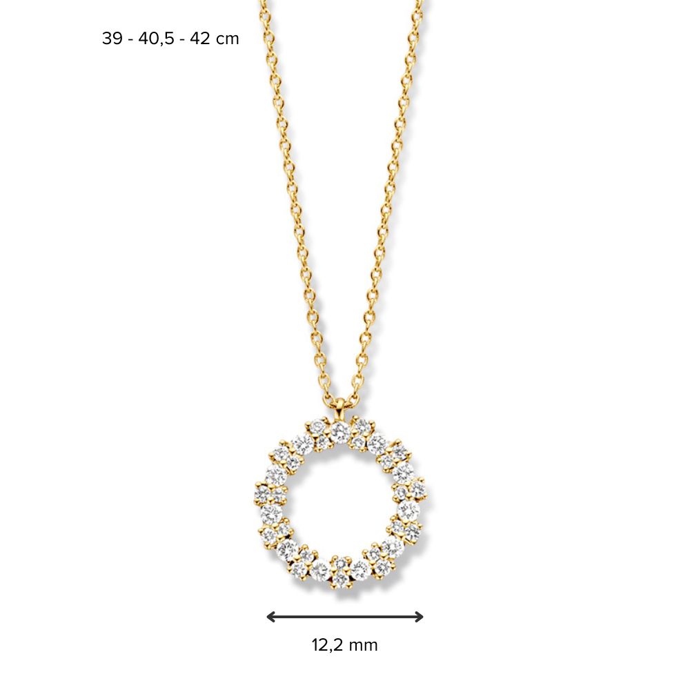 Geelgouden Collier met Diamanten Hanger – 14 Karaat Goud & 0,28 crt Briljanten