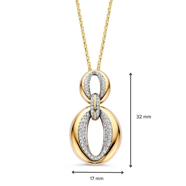 Luxe Geelgouden Hanger met Diamanten en Elegant Collier – Tijdloze Pracht