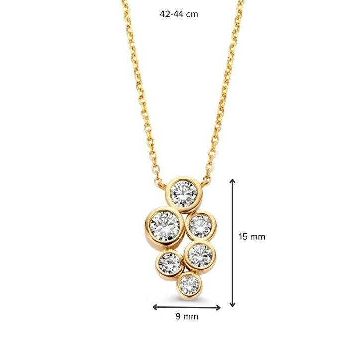 Elegant 14k Yellow Gold Necklace with 0.81ct Diamond Pendant from 'Bubbles' Collection