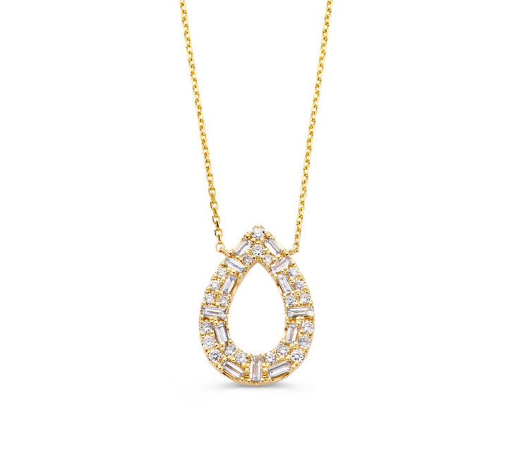 14K Geelgouden Collier met 0,81 crt Diamanten – Luxe Sieraad voor Dames