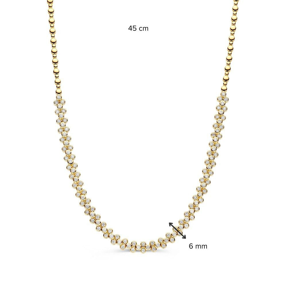 Geel Gouden Collier met 3,62 crt Diamanten – Luxe 14 Karaat Gouden Collier voor Dames