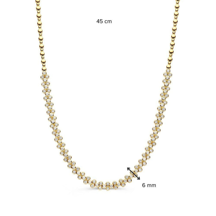 Geel Gouden Collier met 3,62 crt Diamanten – Luxe 14 Karaat Gouden Collier voor Dames