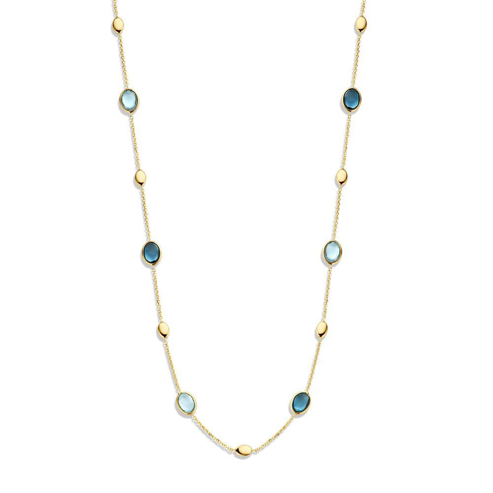 Geelgouden Collier met Topaas & London Blue Topaas – 14 Karaat Goud