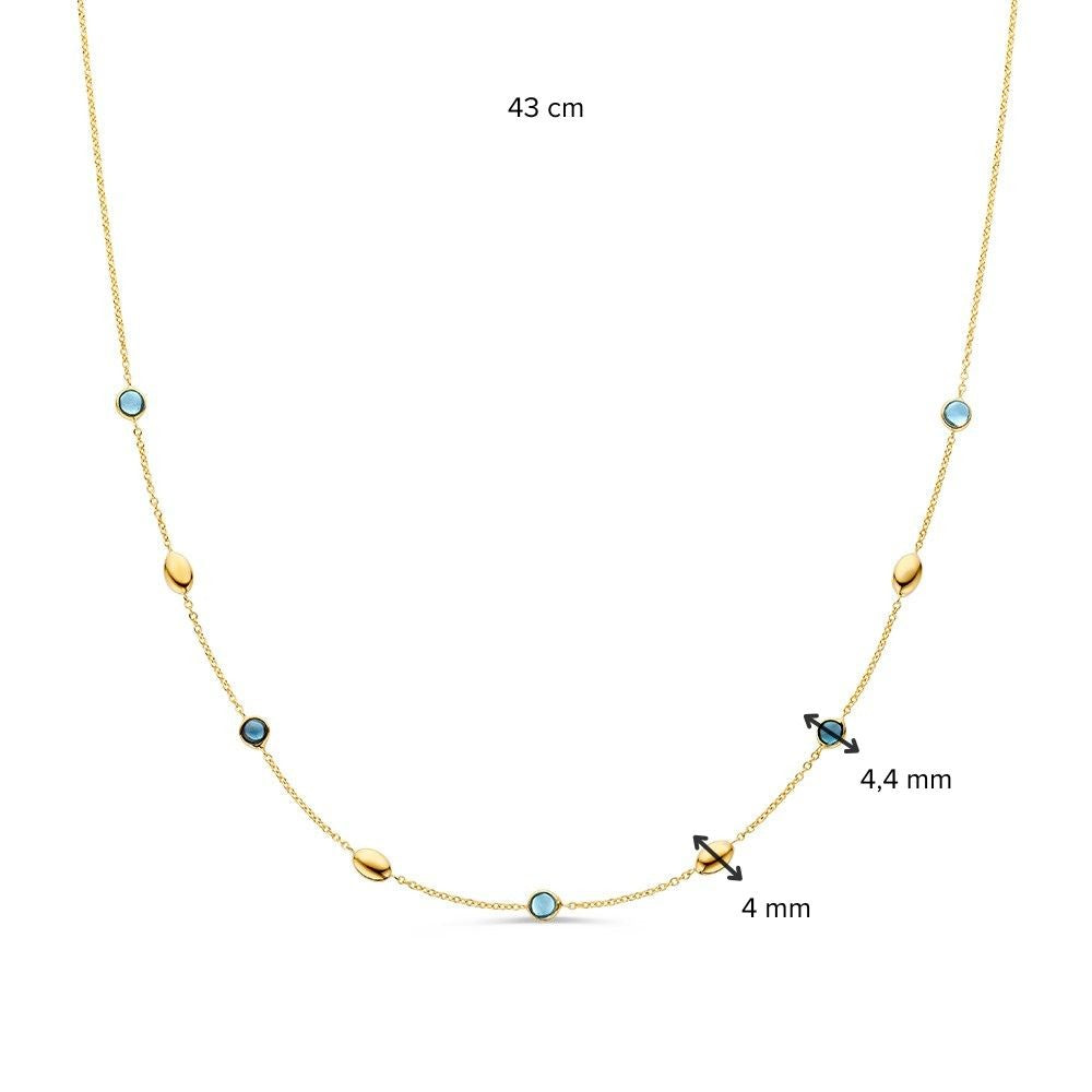 Collier geelgoud edelsteen