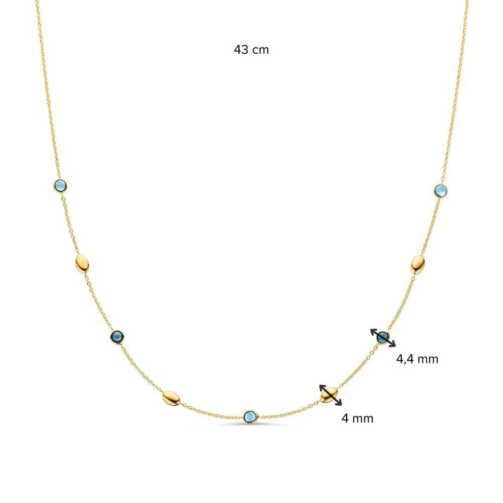 Collier geelgoud edelsteen