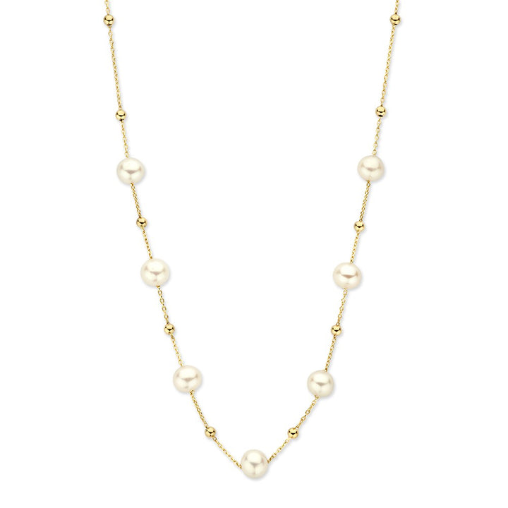 Geelgouden Collier met Parels – 14 Karaat Goud – Tijdloos & Elegant