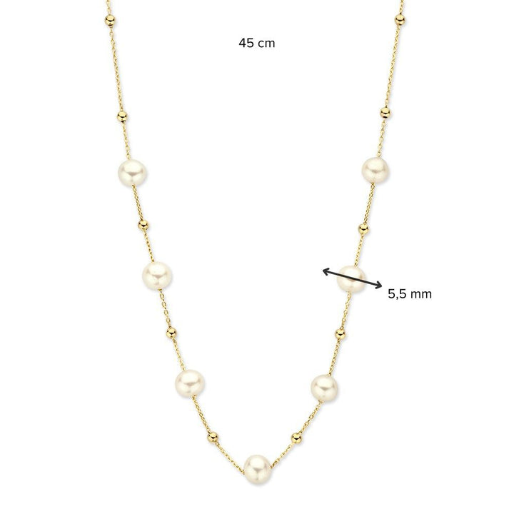 Geelgouden Collier met Parels – 14 Karaat Goud – Tijdloos & Elegant