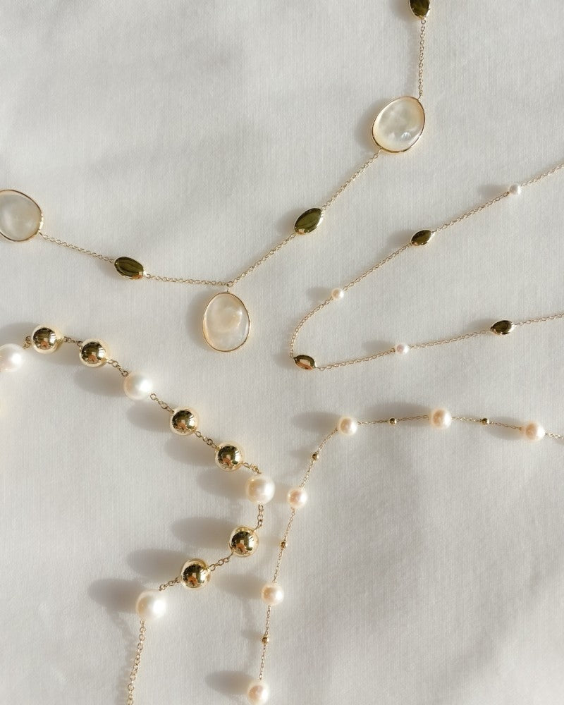 Geelgouden Collier met Parels – 14 Karaat Goud – Tijdloos & Elegant