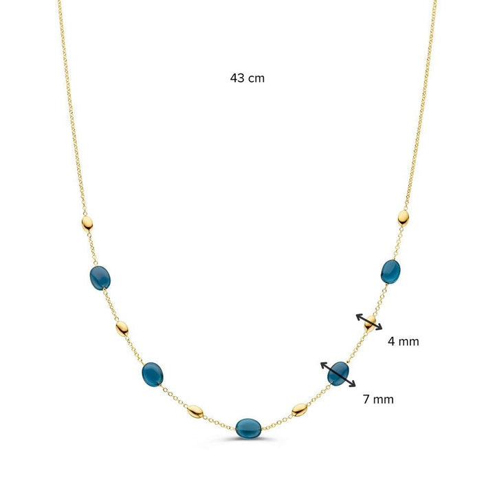 14K Geelgouden Collier met Blauwe Topaas – Elegante Sieraad voor Dames