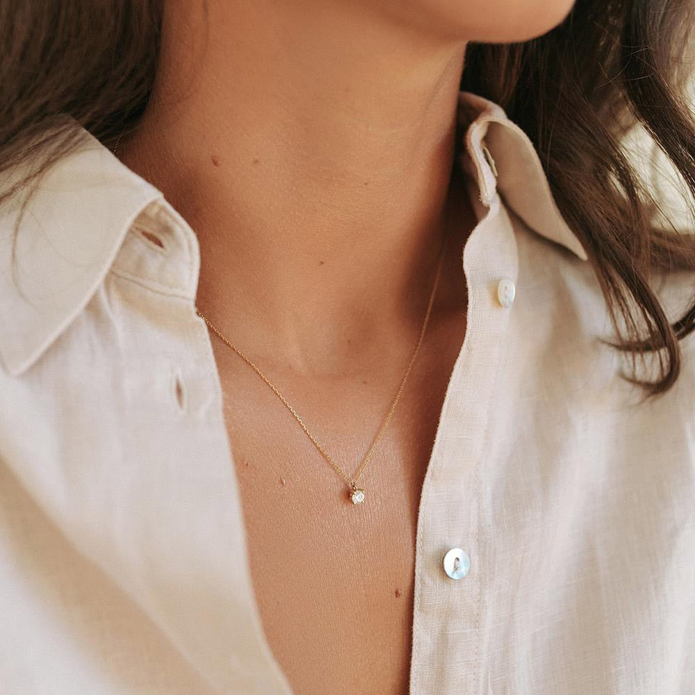 Collier Olivia 0,30 crt. witgoud