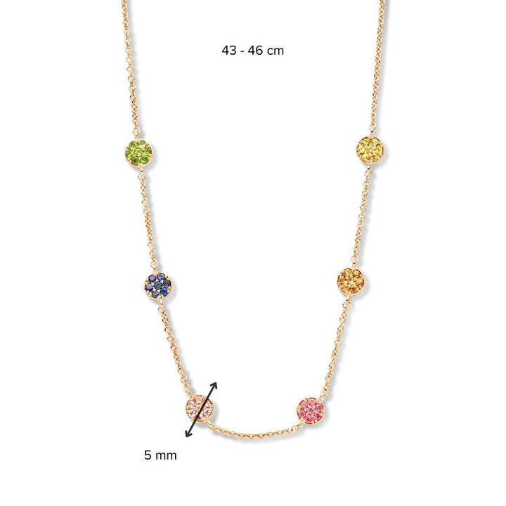 Roségouden Collier met Multicolor Saffieren – Van der Kooij Luxe Sieraad