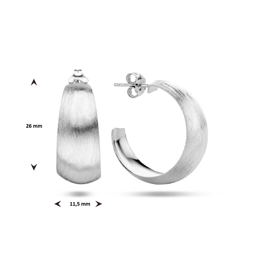 stud earrings polished/matte silver rhodium plated