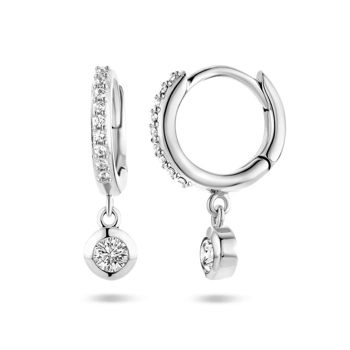 klapoorringen zirkonia zilver gerhodineerd