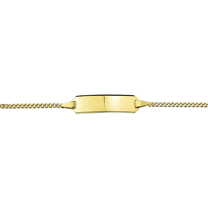 Baby bracelet gold gourmette 4-sided cut plate 5.0 mm 14K