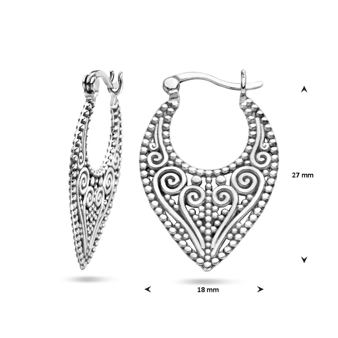 oorringen filigrain zilver gerhodineerd