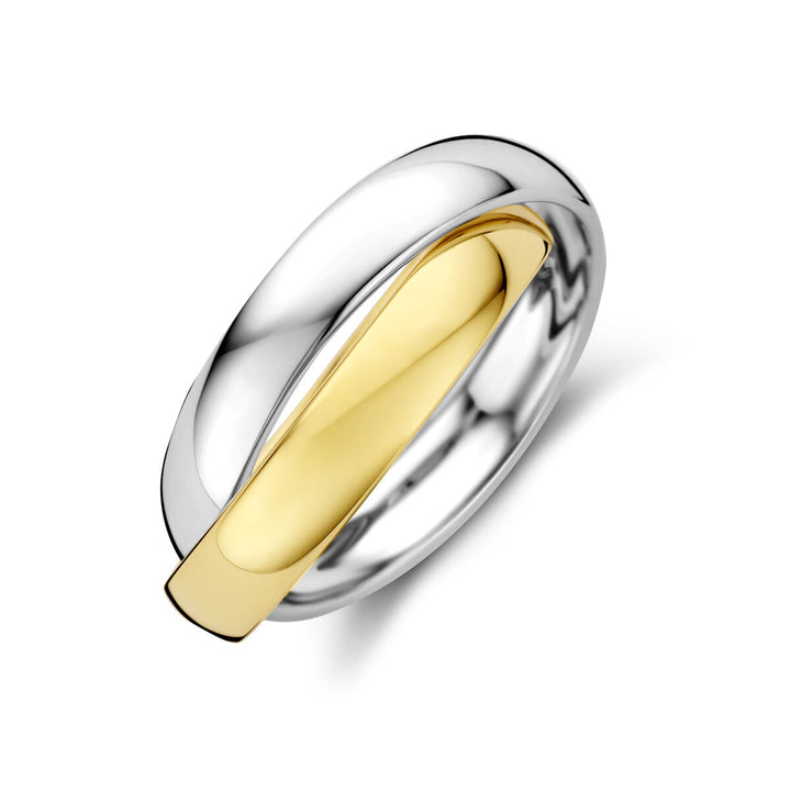 14k Bicolor geel- en witgouden ring