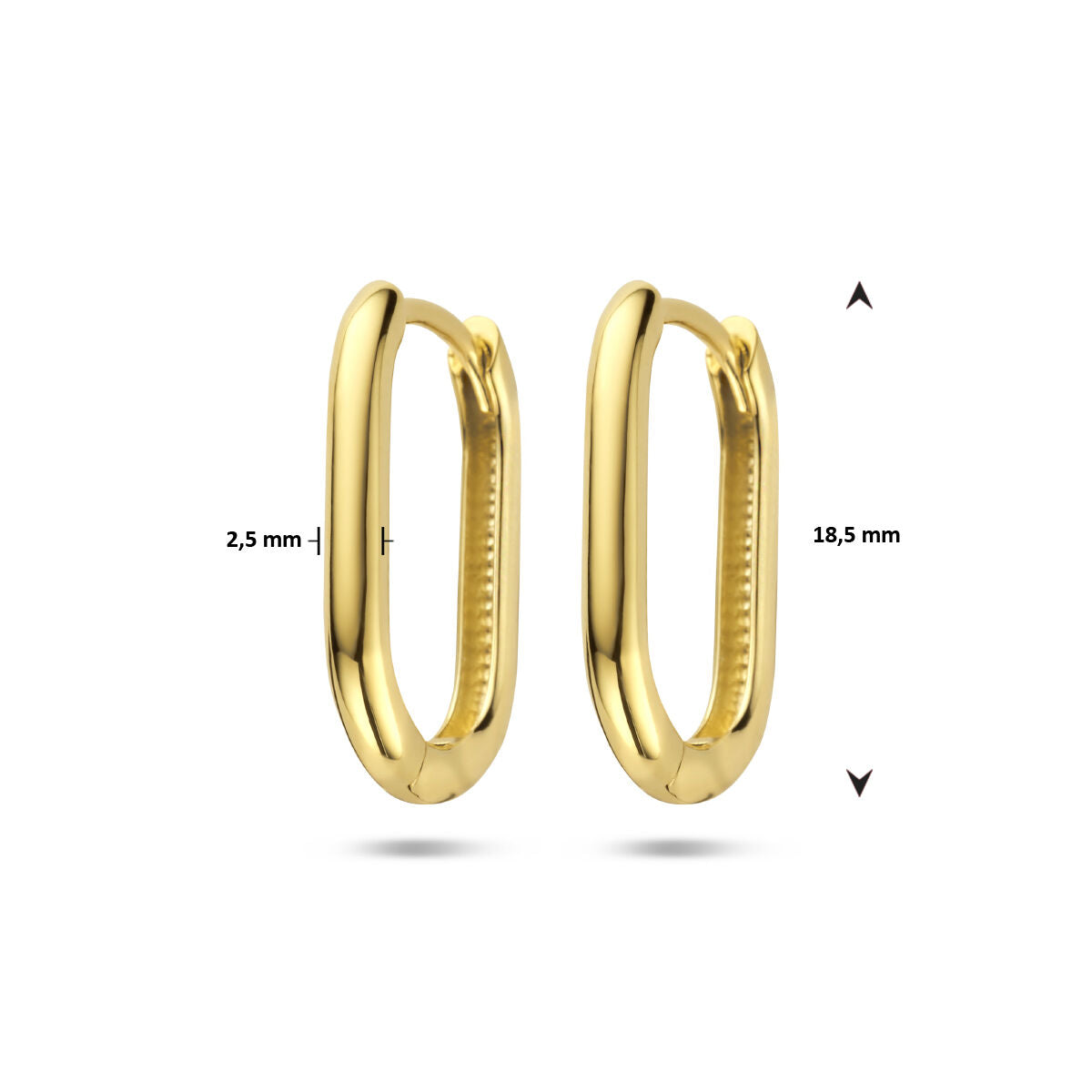 drop earrings paper clip 14K yellow gold