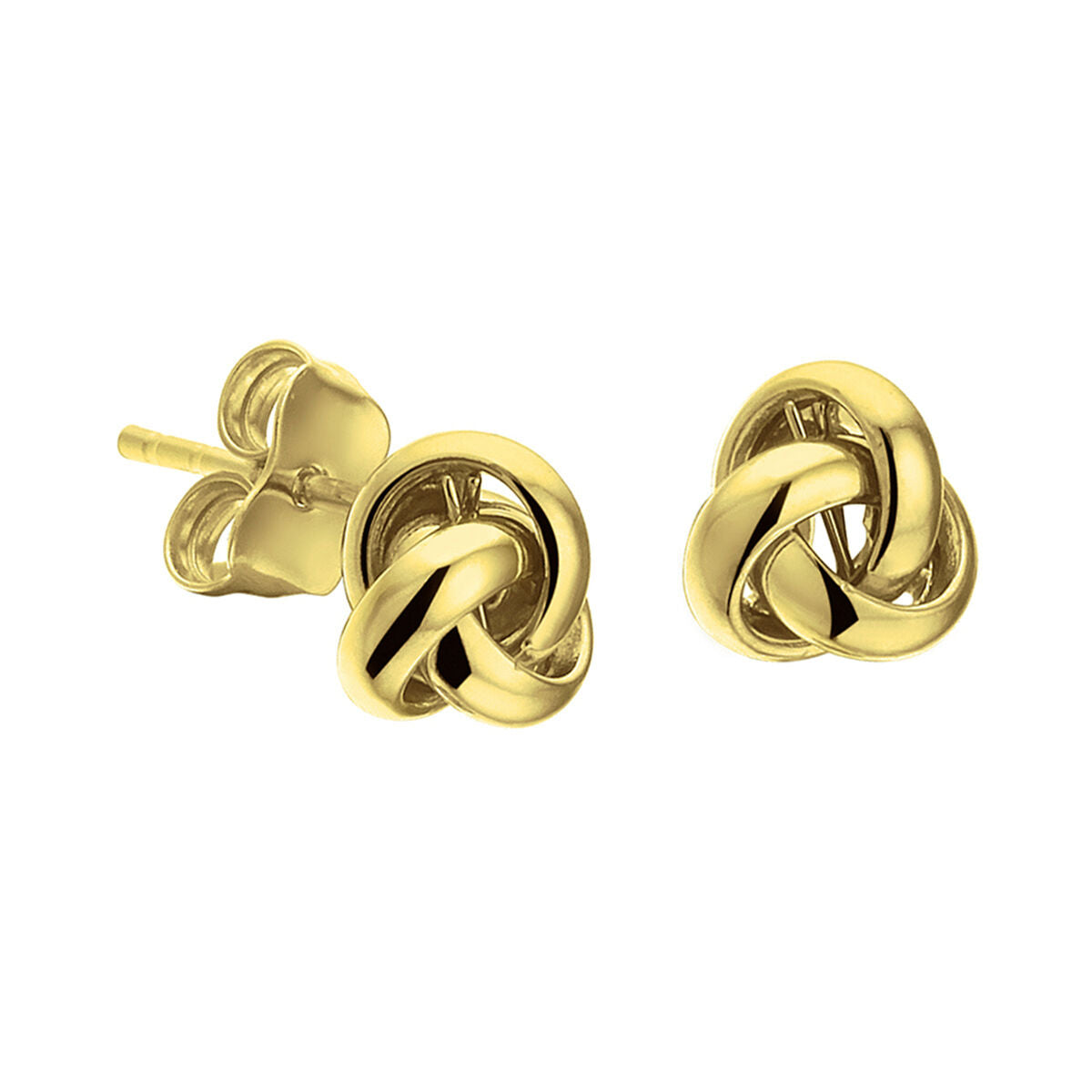 stud earrings button 14K yellow gold