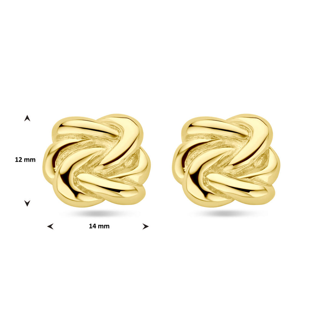 ear studs button 1 micron silver gold plated (yellow)