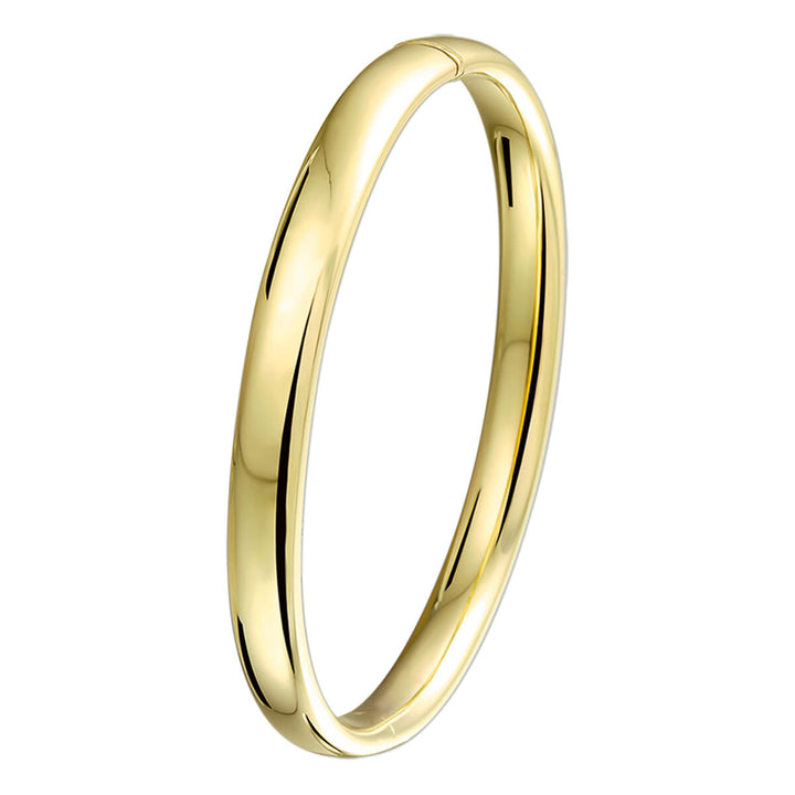 bangle scharnier massief ovale buis 7 mm Zilgold (geelgoud met zilverkern)