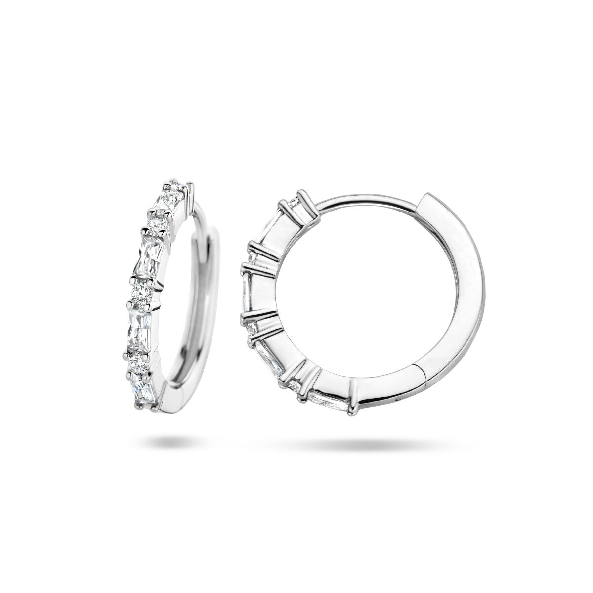 drop earrings zirconia silver rhodium plated
