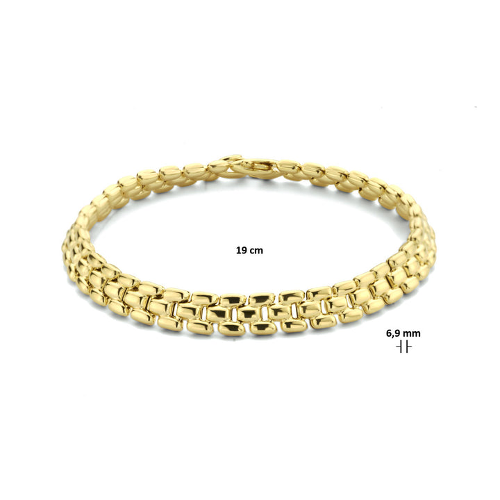 bracelet panther 6.9 mm 19 cm 3 micron silver gold plated (yellow)