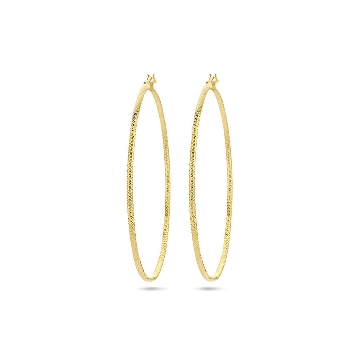 Ohrringe 1,5 mm Rundrohr diamantiert 1 Mikron Silber vergoldet (gelb)