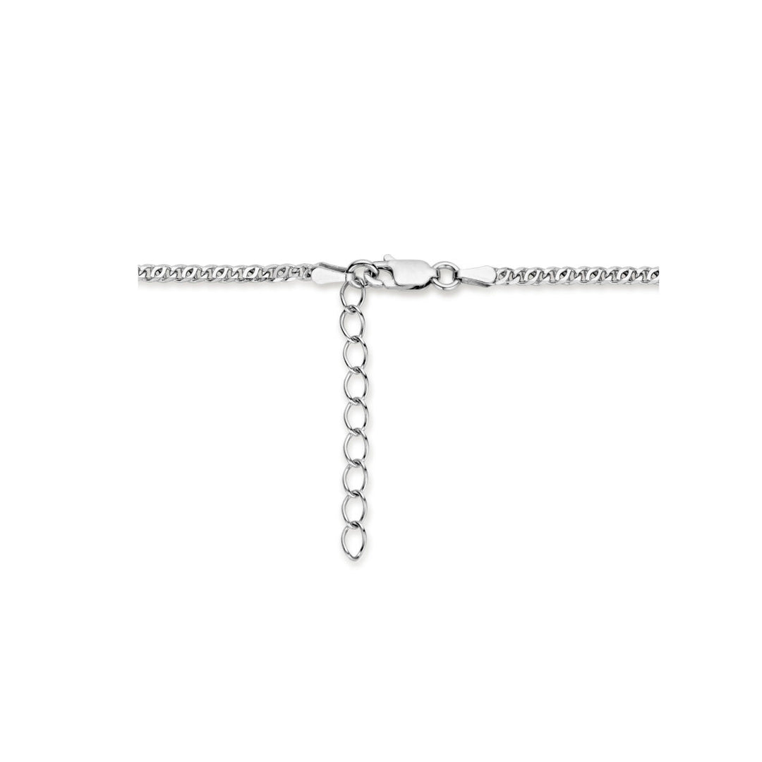 collier valkenoog 2.5mm 40 + 4 cm zilver gerhodineerd