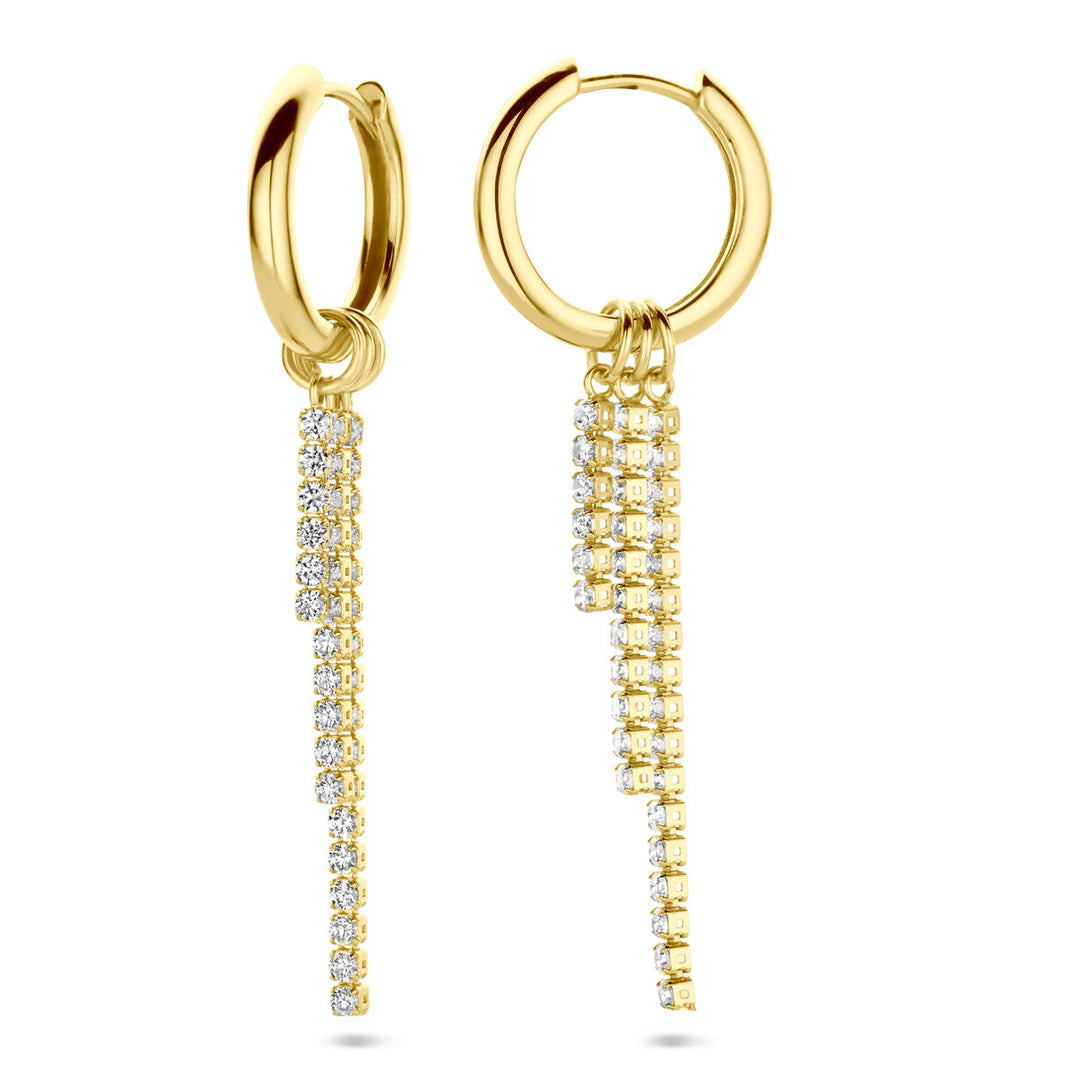 klapoorringen zirkonia 46 mm 1 micron zilver verguld (geel)