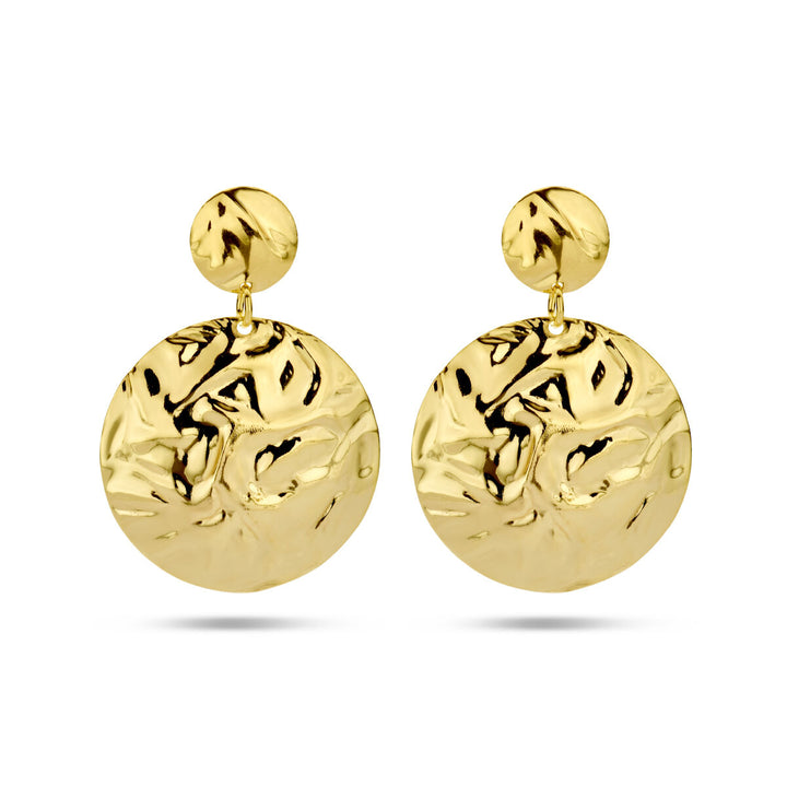 Ohrringe gehämmert Silber vergoldet (gelb)