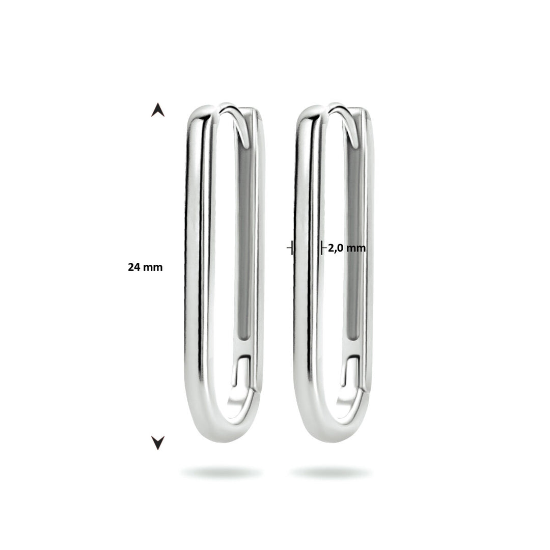 drop earrings paper clip silver rhodium plated