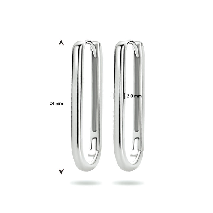 drop earrings paper clip silver rhodium plated