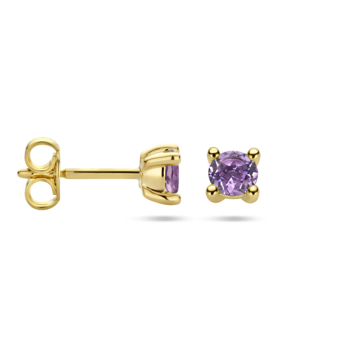 ear studs amethyst 14K yellow gold