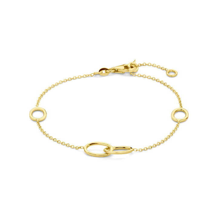 Gold bracelet ladies ovals 14K