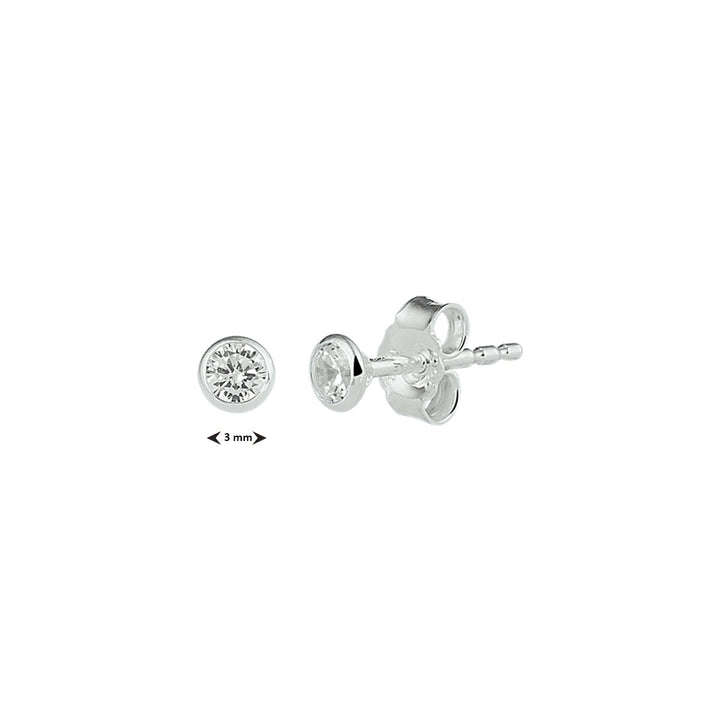 ear studs zirconia silver white