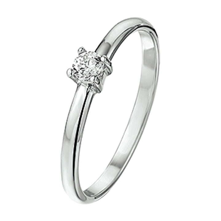 ring zirconia silver rhodium plated