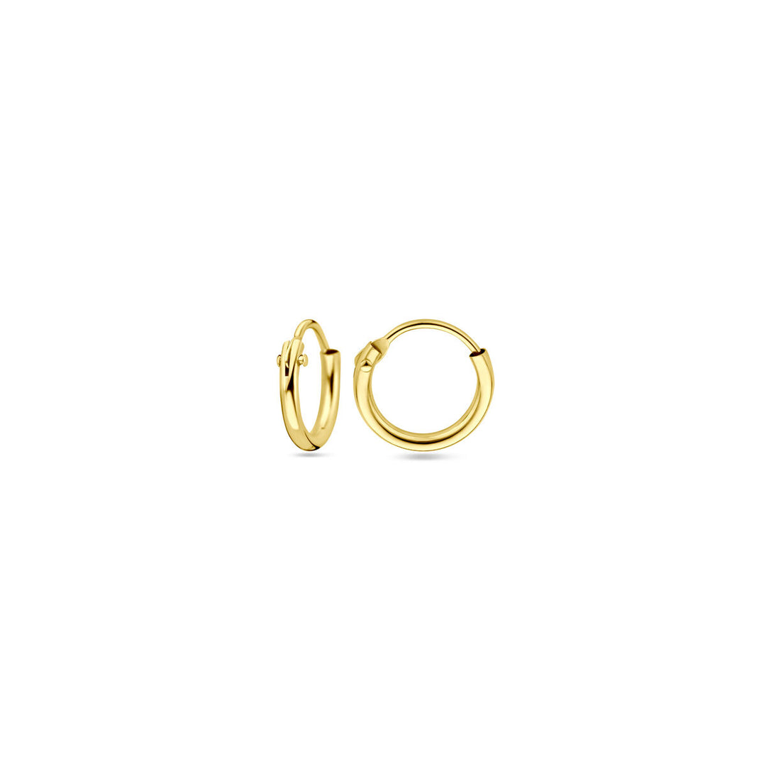 earrings 1.3 mm round tube 14K yellow gold