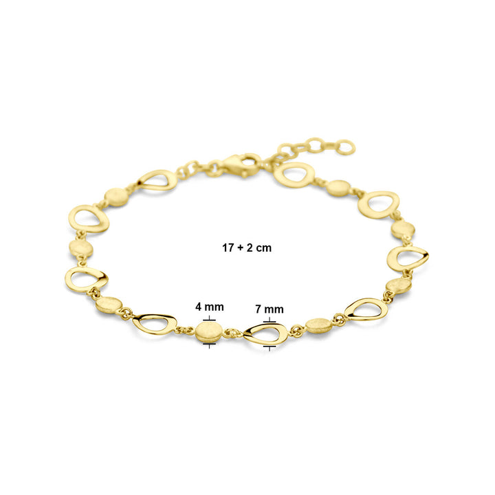 Gouden armband dames poli/mat 14K