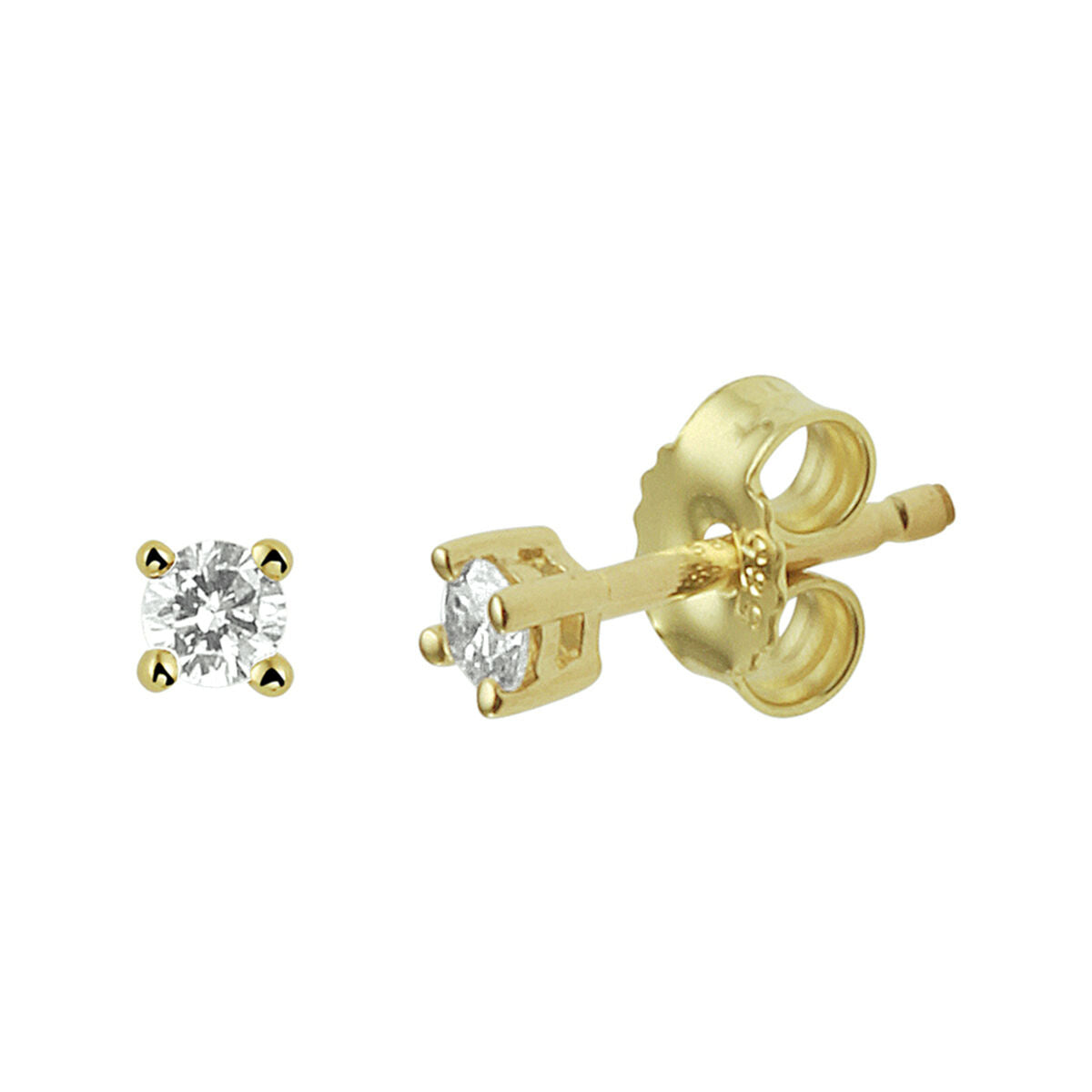 ear studs diamond 0.10ct (2x0.05ct) h si 14K yellow gold