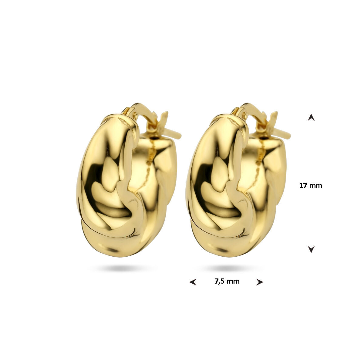 earrings 1 micron silver gold plated (yellow)