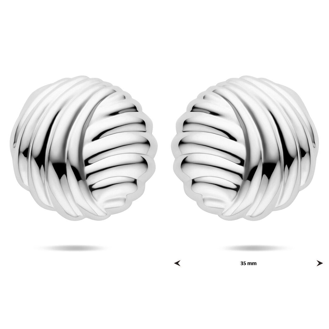 oorknoppen 35 mm zilver gerhodineerd