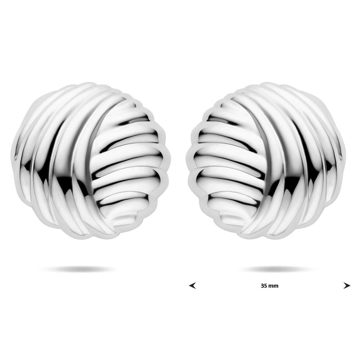 oorknoppen 35 mm zilver gerhodineerd